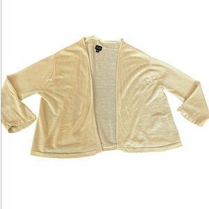 Eileen Fisher Women’s Cream Cardigan with Open Front Silk Size‎ Large